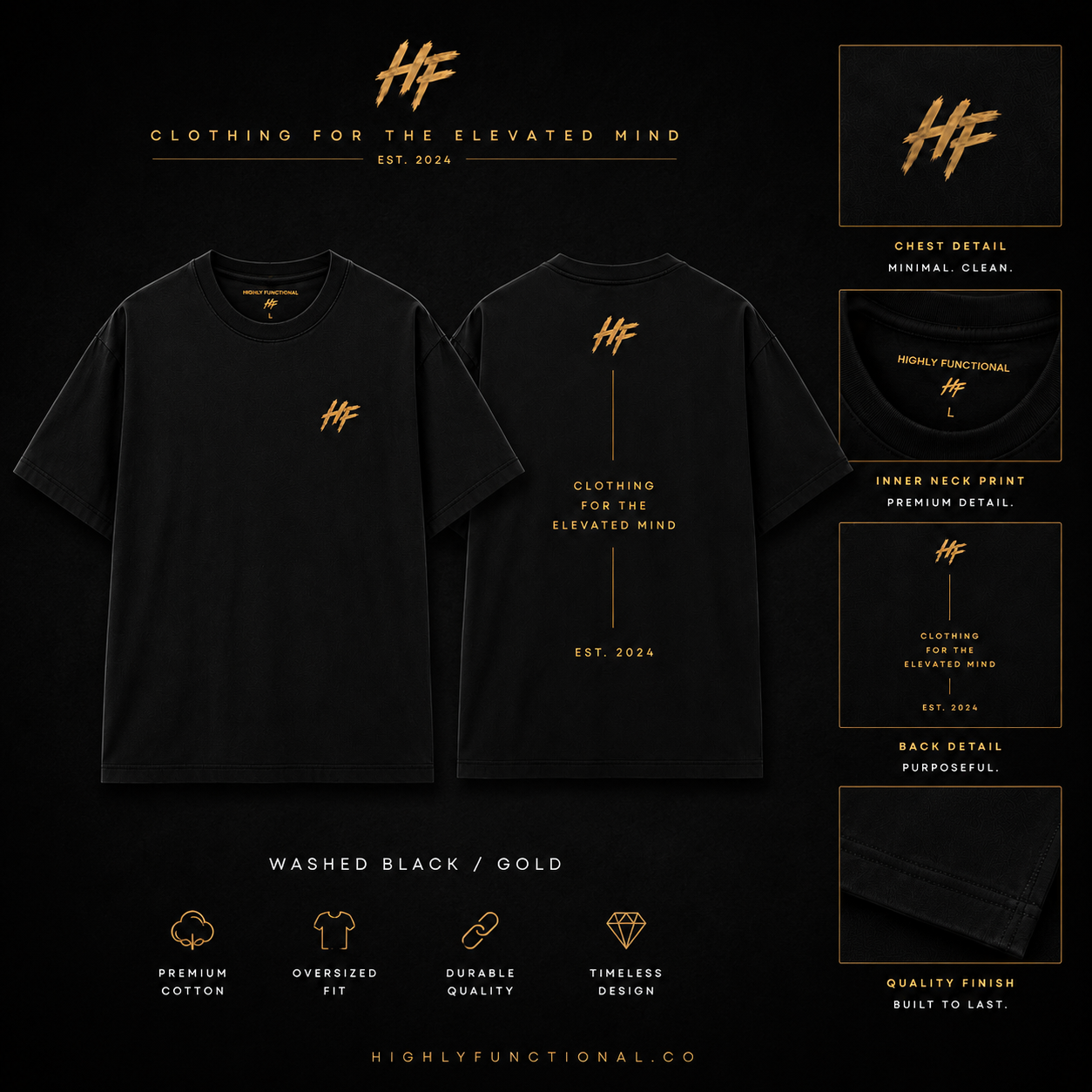 HF Heavyweight Tee — Black